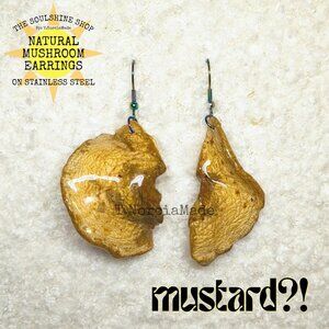 Mustard?! Natural Mushroom Earrings
